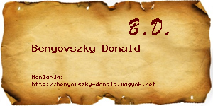 Benyovszky Donald névjegykártya
